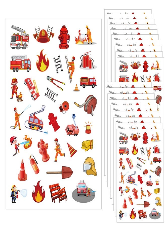 PIBIPAID 800 Fire Truck Stickers,for Promote Fire Safety Firemen Birthday Gender Reveal Baby Shower Party Favors Supplies Decorations Favors Goodie Bag Stuffers Prize Labels - Image 1
